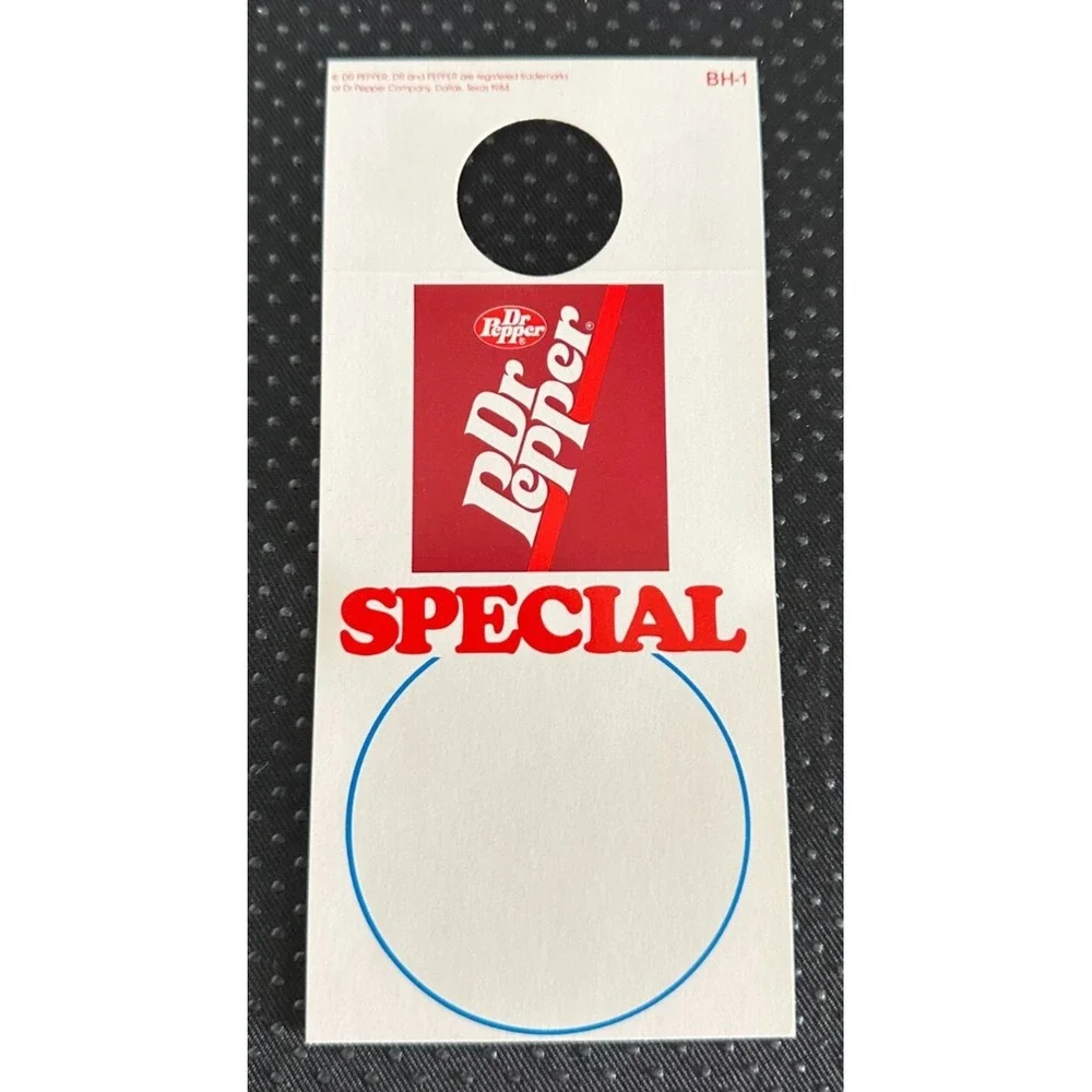NOS Dr Pepper‎ 1984 Bottle Neck Ringers Hanger Special Soda Ephemera